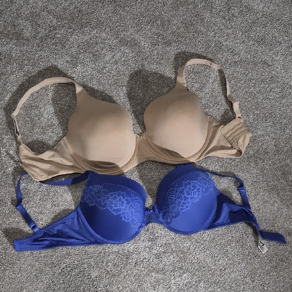 Women's Blue and Tan Bras - Picture 2 of 2